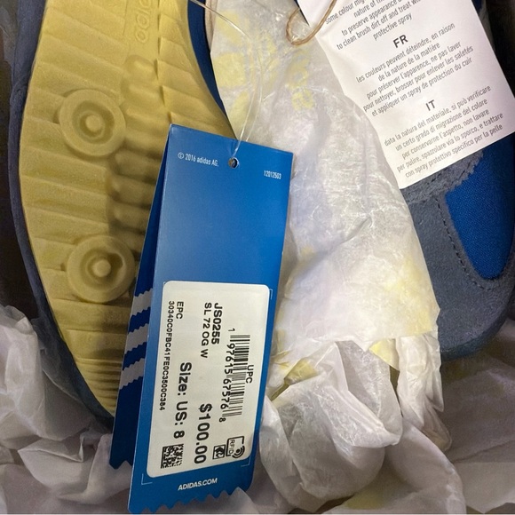 Women's Adidas SL 72 OG "Blue Bird Off White" Colorway Size 8.0 Authentic - Picture 4 of 5